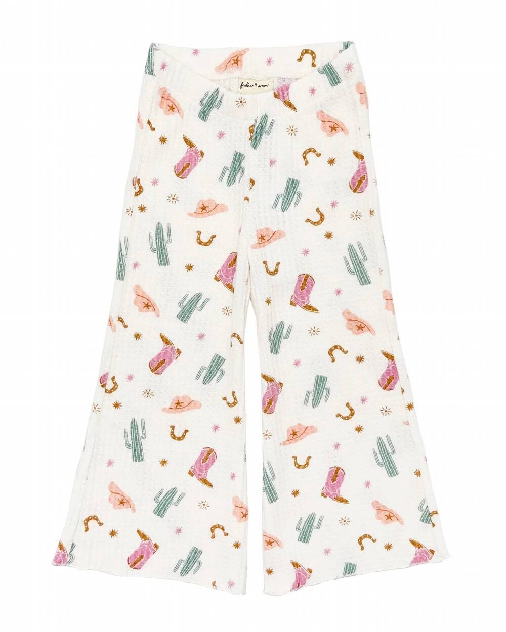 NEW FEATHER 4 ARROW kid's melanie thermal bell bottom pants in ivory